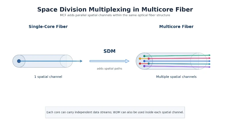 Space division multiplexing in MCF Space division multiplexing in MCF